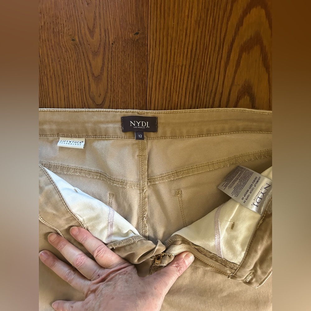 NYDJ Straight Leg Jeans in Beige Khaki - Picture 3 of 7